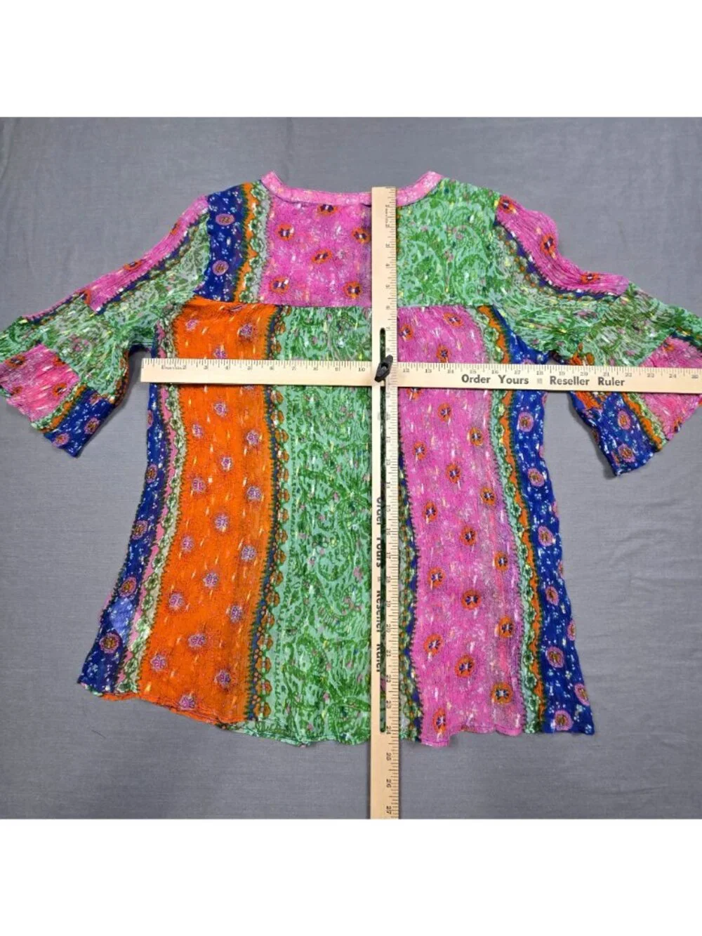Akemi & Kin Anthropologie S Boho Top Floral Smocked Pullover Semi-Sheer - Picture 4 of 4